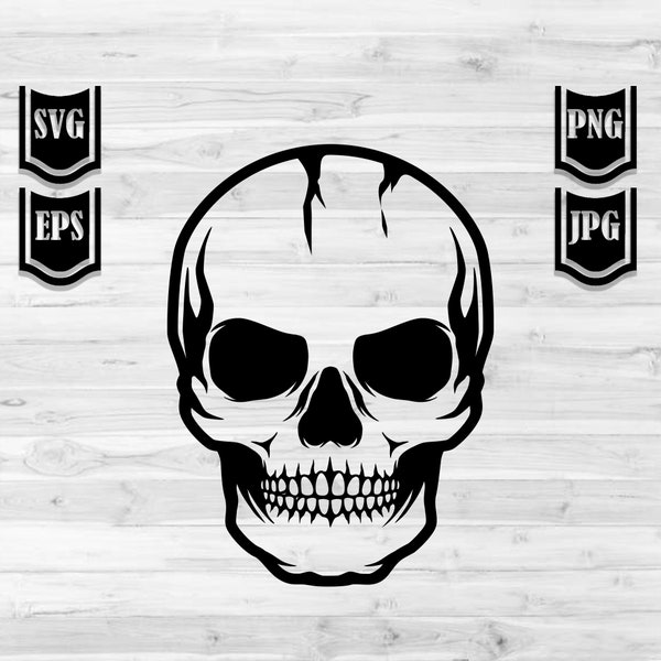 Skull Svg File | Skeleton Head Stencil | Skull Clipart | Skull Illustration | Human Skull Cut File | Skeletal Head Skull T-shirt Design png