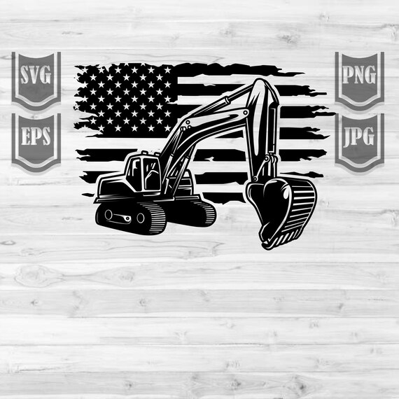 Download Us Excavator Clipart Svg File Us Heavy Equipment Clipart Etsy