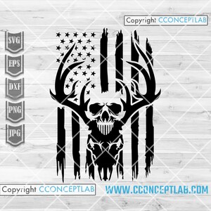 US RehSchädel svg | Jäger Papa Shirt png | Longhorn Schablone | Geweih Schnittdatei | Reh jagd dxf | USA Outdoor Clipart | Wild western jpeg