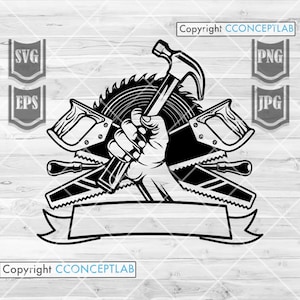 Carpenter Tools svg | Home Builder Shirt Clipart | House Repair Service Monogram | Jigsaw Blade & Hammer Tools Cut File | Pliers Stencil DXF