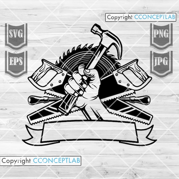Carpenter Tools svg | Home Builder Shirt Clipart | House Repair Service Monogram | Jigsaw Blade & Hammer Tools Cut File | Pliers Stencil DXF