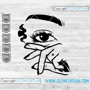 Girl Smoking Weed svg | Cannabis Clipart | Marihuana Schablone | Rasta Shirt png | 420 Schnittdatei | Dope Diva dxf | Hohe Frau jpg | Gelenk Kush