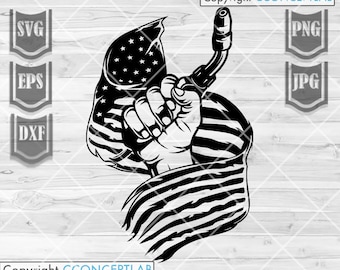 US Flag Fist Welder svg | Welding Torch Clipart | Welder Dad Gift Idea png | USA Welding Service DXF Cut File | Welding Tools Stencil jpeg