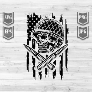 US Soldier Skull Svg File || US army Svg || US Military Svg || Usa Veteran svg || Army Skull Svg || usa flag distressed || patriotic svg