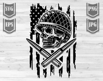 US Soldier Skull Svg File || US army Svg || US Military Svg || Usa Veteran svg || Army Skull Svg || usa flag distressed || patriotic svg