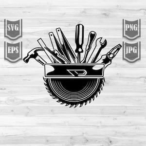 Repair Tools svg | Handyman Cutfile | Tool Box Stencil | Carpenter Dad Shirt png | Contractor DXF | Repairman Stencil | Carpentry Monogram
