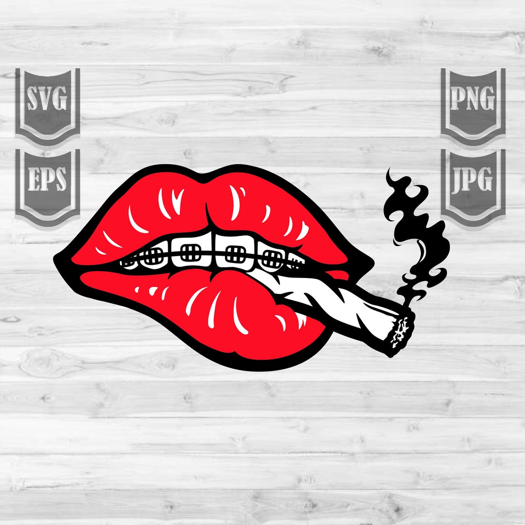 Sexy Lips Smoking Joint Svg File Lips Svg Lips Png Etsy