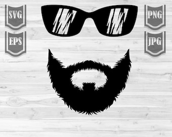 Dad svg | Beard man with Shades Svg File || Beard Dad svg || Beard Svg || Dadlife svg || Dad Shirt || Gift for Dad || Cool Dad Shirt