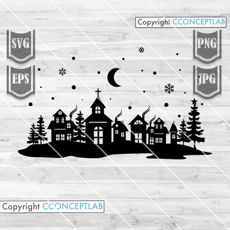 Christmas Village Svg Christmas Svg Christmas Cut Files | Etsy