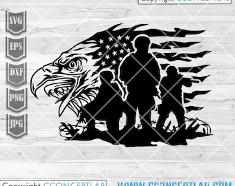 US Eagle Military svg | USA Army Dad Clipart | Solider Cutfile | 4th of July Stencil | Patriotic Shirt png | Veteran Gift Idea| Memorial Day