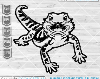 Bearded Dragon svg | Wild Animal Clipart | Komodo Lizard Cutfile | Small Reptile Stencil | Cute Zoo Crew Shirt png| Zoo Keeper Gift Idea dxf