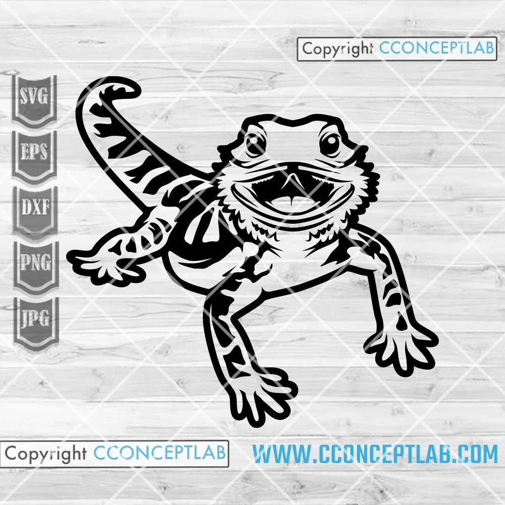 Bearded Dragon svg | Wild Animal Clipart | Komodo Lizard Cutfile | Small Reptile Stencil | Cute Zoo Crew Shirt png| Zoo Keeper Gift Idea dxf