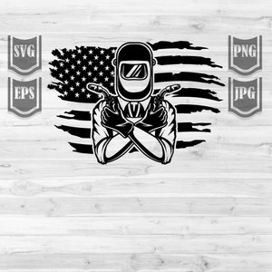 USA Flag Welder svg | Torche de soudage américaine | Réparateur de tuyaux Papa Cutfile | Pochoir Iron Fitter | Baguette de soudage dxf | Entrepreneur Clipart jpeg