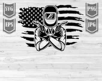 USA Flag Welder svg | American Welding Torch | Pipe Repairman Dad Cutfile | Iron Fitter Stencil | Welding Rod dxf | Contractor Clipart jpeg