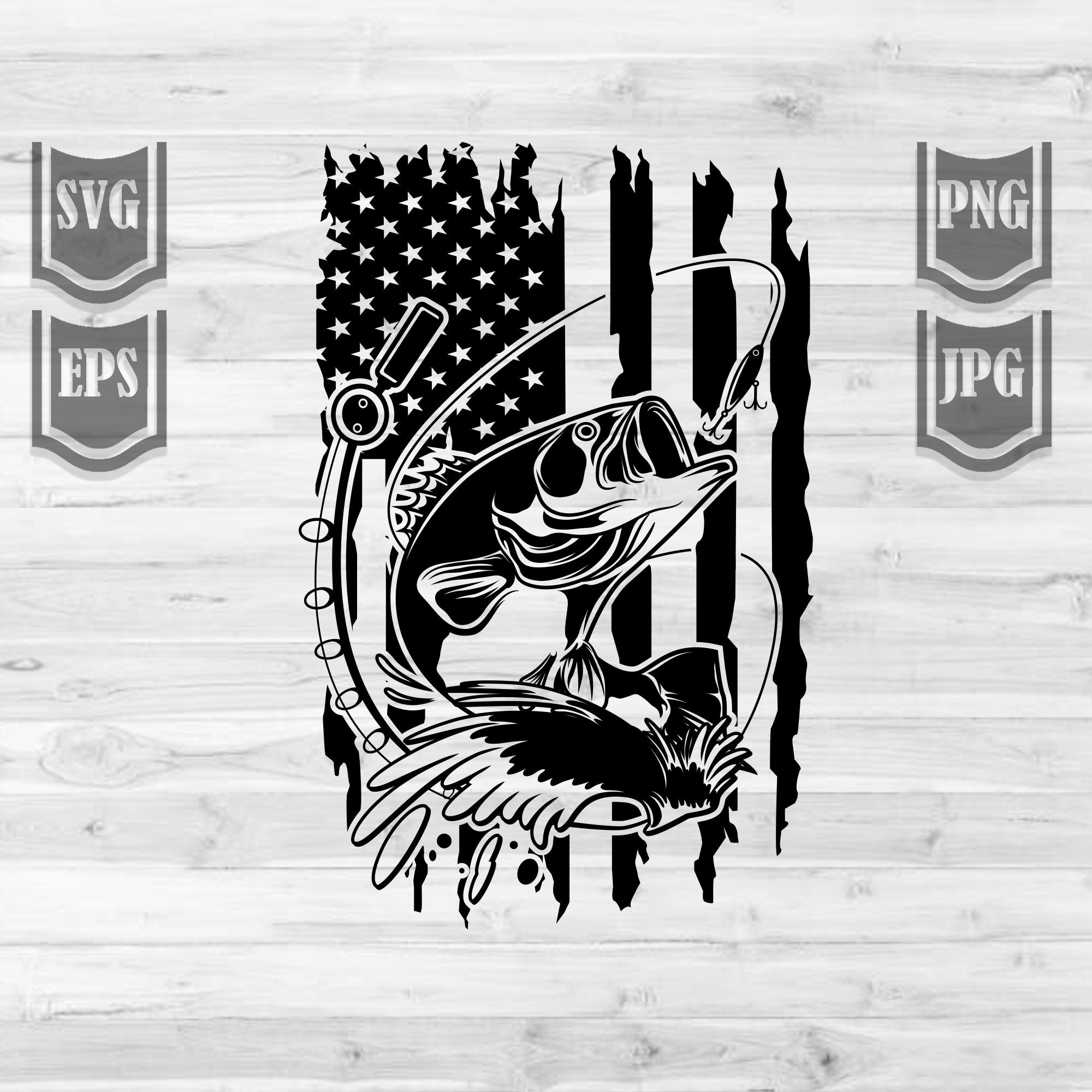 Download Svg Files Us Flag Bass Fish