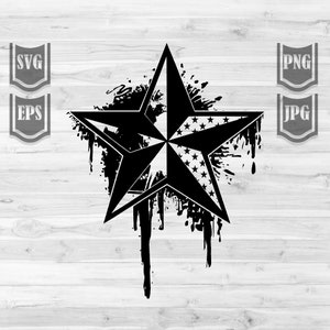 Stern Splatter svg | Celestial Cutfile | Tropfende Sternenhimmel Schablone | Splash Stern Clipart | Startfisch dxf | Stern Shirt png | Starlight jpeg