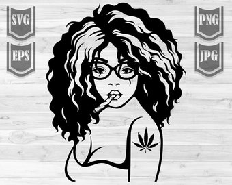 Curly Afro Smoking Joint svg | Smoking Weed svg | Rasta svg | 420 svg | Cannabis svg | Marijuana svg | Weed Shirt svg| Weed Clipart| 420 png