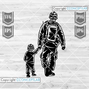 Soldier Dad and Son svg | Military Dad svg | Military Son svg | Veteran Dad svg | Soldier Dad and Son Clipart | Veteran Clipart| Veteran png
