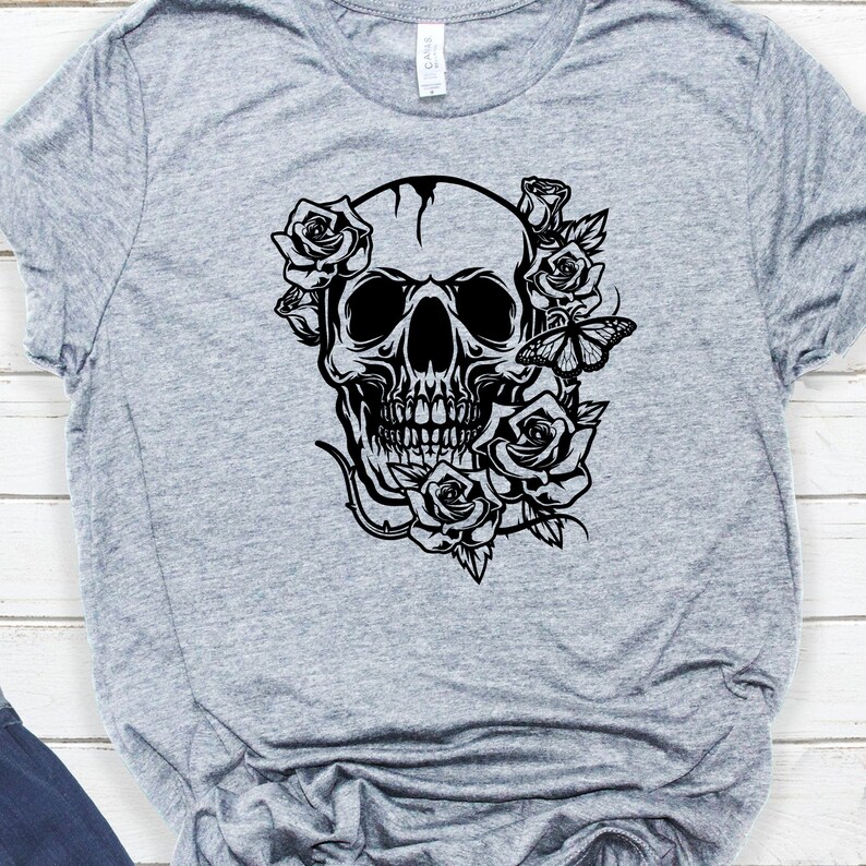 Download Roses and Skull Svg File Floral Skull Svg Skull svg | Etsy