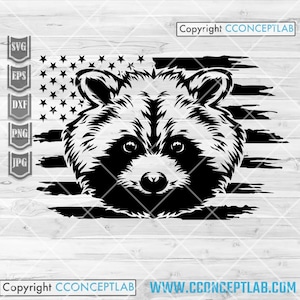 Tête de raton laveur américain svg | Poubelle Panda Clipart | Ordures ménagères pour animaux des marais | Pochoir chat Woodland Street | T-shirt mignon et drôle pour animal de compagnie png | Benne à ordures