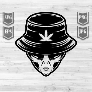 Rasta Alien svg | 420 Schablone | UFO Clipart | High Outer Space Cutfile | Cannabis Shirt png | Dope Marihuana dxf | Stoned Smoking Joint jpeg