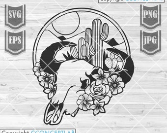 Buffalo svg | Floral Buffalo Skull svg | Buffalo Skull svg | Floral Buffalo svg | Buffalo Clipart | Buffalo Digital Downloads | Buffalo png