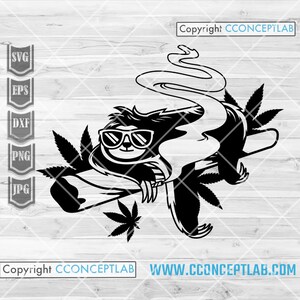 Faultier Weed hoch svg | Rasta Tiere Clipart | Dope 420 Shirt png | Rauchen gemeinsam dxf | Cannabis Zoo Crew Cutdatei | Marijuana Zoowärter Schablone