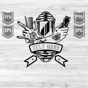 Hand Drawn Barbershop svg | Barber Dad Shirt png | Barbers Name Cutfile | Customized Illustration Clipart | Hair Hustler dxf | Hair Cutter