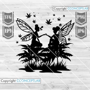 Cannabis Feen Rauchen Joint svg | Puff and Pass Cutfile | Rasta Shirt png | Weed Life Schablone | 420 dxf | KushLife jpeg | Hohe Popkultur