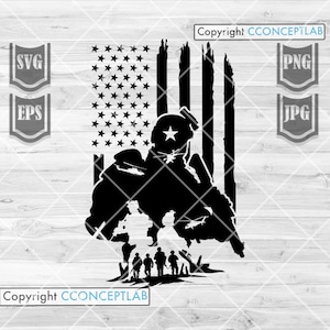 US Combat Soldier Scene svg | Battle War Zone Cutfile | Military Stencil | Veteran Clipart | USA Army dxf | Patriotic Shirt png| Marine Navy