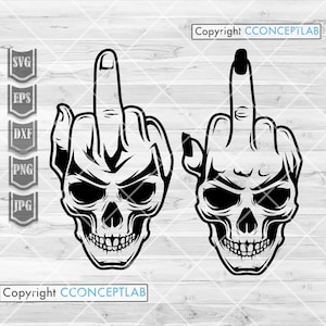 Signe de la main rock doigt du milieu svg | Pochoir doigts masculins | Clipart Femme Fvck You | Rock main signe couper fichier | Tête de mort paume dxf | Chaises à bascule png