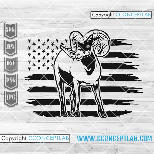 US Big Horn Sheep svg | Grange Animal Clipart | USA Farm Goat Cutfile | Idée cadeau papa agriculteur dxf | Chemise FarmLife png | Agriculture de l'Ouest jpeg