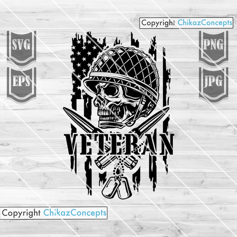 Download USA Veteran Skull Svg File US army Veteran Svg Veteran | Etsy