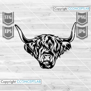 Highland Cow Svg File || Cow Svg || Cow Cut Files || Highland Cow Png || Buffalo Svg || Farm Cow Svg || Farm Animal Svg || Cow Cut files