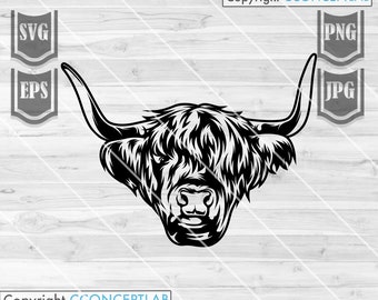 ハイランド牛の SVG ファイル || 牛の SVG || 牛のカット ファイル || ハイランド牛の PNG || バッファローの SVG || 農場の牛の SVG || 農場の動物の SVG || 牛のカット ファイル