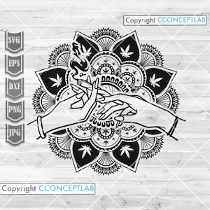 Pass joint svg | Cannabis Mandala Clipart | Marihuana Plotterdatei | Walzgelenk dxf | 420 Kush Life Shirt png | High Rasta Weed Schablone