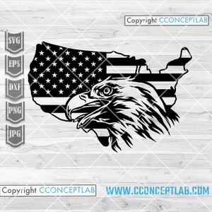 US Patriotic Eagle svg | Military Dad Clipart | Solider Cutfile | 4th of July Stencil | USA Shirt png | Veteran Gift Idea | Memorial Day dxf