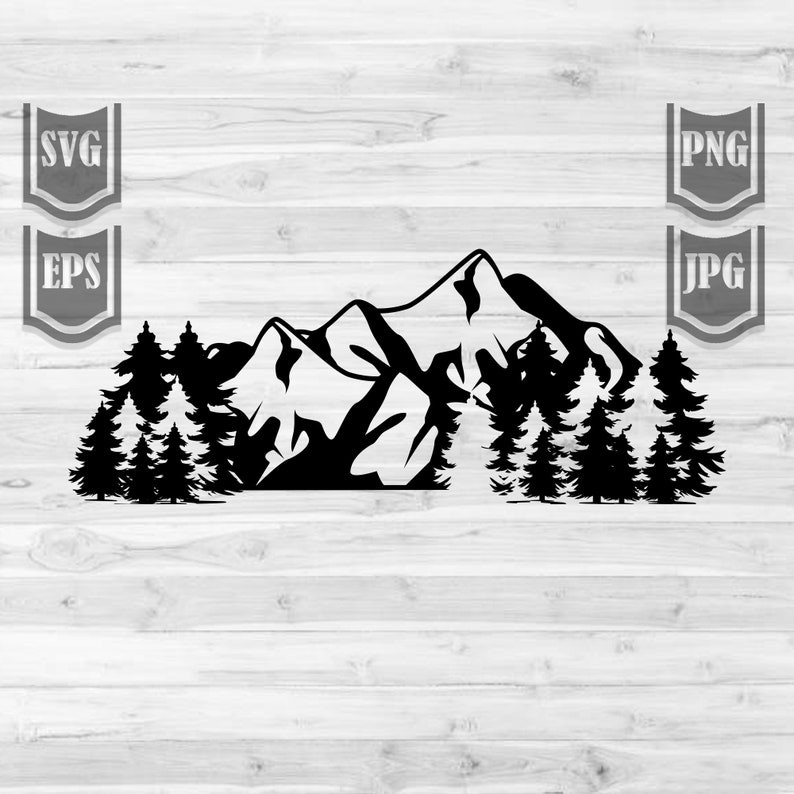 Download Mountain Clipart Forest Svg Svg File Outdoor Svg Mountains And Trees Cutfiles Pine Trees Svg Mountain Svg Camping Svg Drawing Illustration Digital Shantived Com