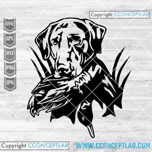 Enten-Jagd-Hund svg | Jäger Tier Clipart | Swamp Lake Szene Cutdatei | Labrador Retriever Schablone | T-Shirt png | Camping Life dxf