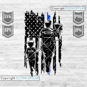 US Police Dad with Sons svg | Police Dad svg | Police Dad Clipart | Policeman Cutfile | Police png | DadLife KidLife svg| Blue Thin Line svg