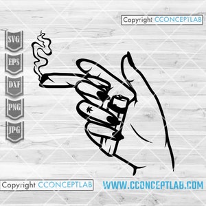 Mädchen Hand rauchend Weed | Rasta Woman Cutfile | Dope Stoner Chic dxf | Marihuana Joint Clipart | 420 Shirt png | Kush Schablone | Cannabis jpeg