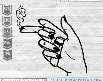 Girl Hand Smoking Weed | Rasta Woman Cutfile | Dope Stoner Chic dxf | Marijuana Joint Clipart | 420 Shirt png | Kush Stencil | Cannabis jpeg