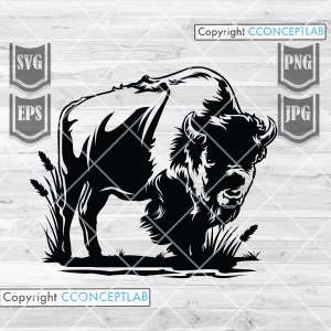 Bison Buffalo svg | Buffalo svg | Buffalo png | Animal svg | Outdoor Animal svg | Wild Animal svg | Buffalo Cutfiles | Buffalo Clipart