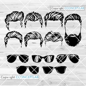 90% KORTING 7 Man Kapsels en Brillen || Haarstylist Svg | Brillen svg | Mannen Hair Svg | Bundel Haarstijl svg | Haar knippen Svg | Haar svg