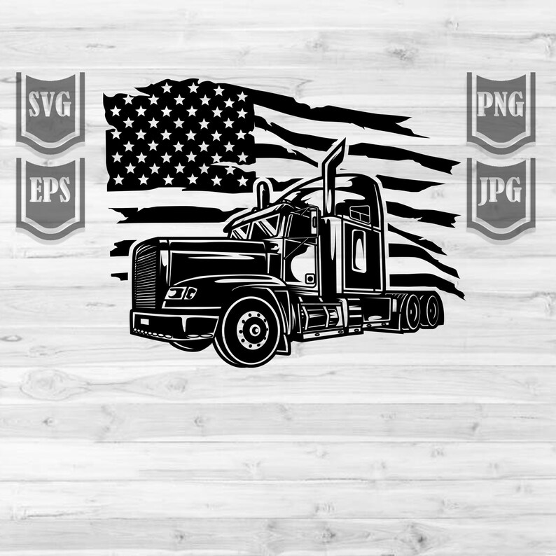 Free Free 265 American Flag Semi Truck Svg SVG PNG EPS DXF File