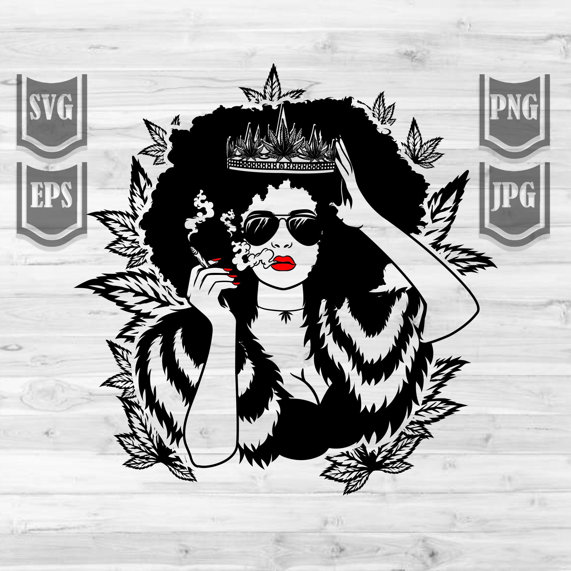 Download Afro Queen Cannabis Svg File Afro Woman Svg Black Queen Etsy