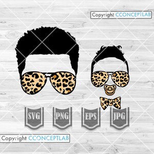 Dad svg | Dad Life Kid Life svg | Afro Daddy Clipart | Father and Son dxf | Father's Day Shirt png | Best Papa | Leopard Dad and Son Cutfile