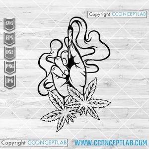 Hand rauchen Weed svg | 420 Cutdatei | Rasta Shirt png | Kush Life dxf | Pass und Puff Clipart | Marihuana dxf | Cannabis Gelenk Schablone | Dope