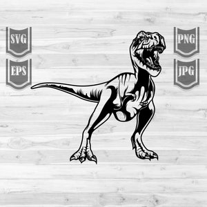 Dinosaurier Clipart svg | T-Rex Dino Clipart | Beast Animal Cutfile | Tyrannosaurus Rex dxf | Wild Reptil Schablone | Süßes Baby Trex Shirt png