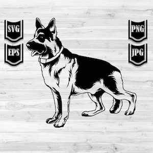 Duitse herder-svg | Canine hond gesneden bestand | Huiswachtsjabloon | Monogram politiehondentraining | Hondenshirt moeder png | Cadeau-idee hondenliefhebber dxf